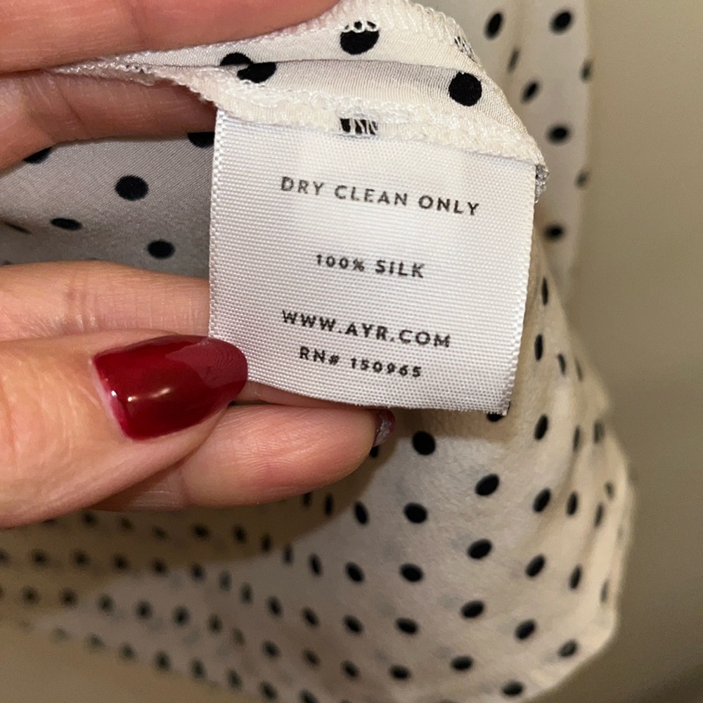 COPY - 🕊️ AYR - The Por Favor Bonita Dot Silk Blouse - XS GUC - Picture 8 of 14